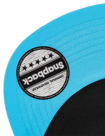 Beechfield Youth Size Snapback B615 zwart / surfblauw