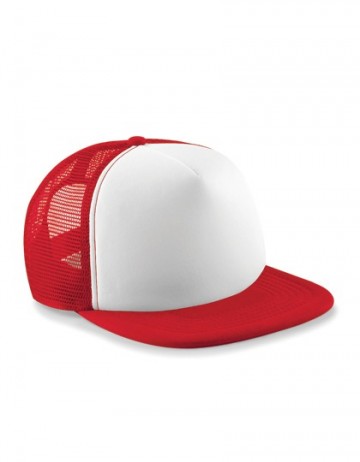 Beechfield Junior Vintage Snapback Trucker B645b klassiek rood / wit