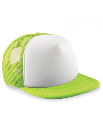 Beechfield Junior Vintage Snapback Trucker B645b limoen groen / wit