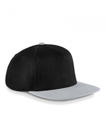Beechfield Original Flat Peak Snapback B660 zwart / grijs