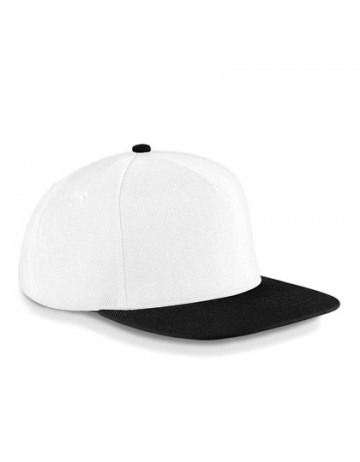 Beechfield Original Flat Peak Snapback B660 wit / zwart