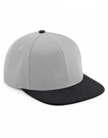 Beechfield Original Flat Peak 6 Panel Snapback B661 grijs zwart