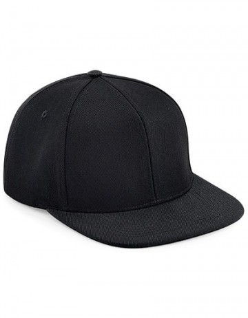 Beechfield Original Flat Peak 6 Panel Snapback B661 zwart zwart