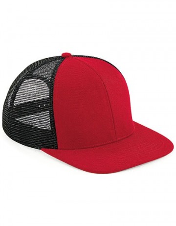 Beechfield Original Flat Peak Trucker B664 klassiekrood zwart