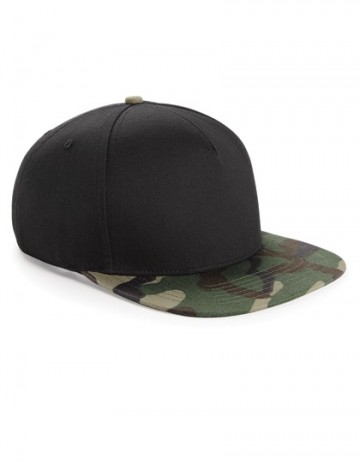 Beechfield Camo Snapback B691 zwart / jungle camo