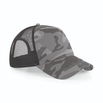 Beechfield Camo Snapback Trucker B694 arctic camo - zwart