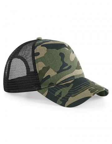 Beechfield Camo Snapback Trucker B694 jungle camo - zwart