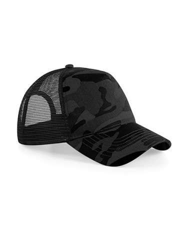 Beechfield Camo Snapback Trucker B694 midnight camo - zwart