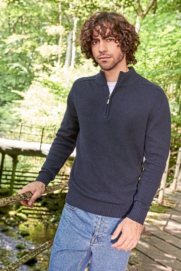 EA061 AWDis Wakhan duurzame sweater met 1/4 rits