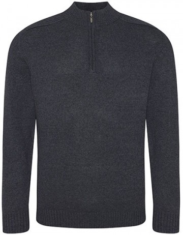 EA061 AWDis Wakhan duurzame sweater met 1/4 rits charcoal