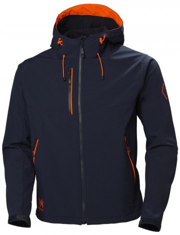 HH Chelsea Evolution Hooded Softshell 74140 marineblauw rood