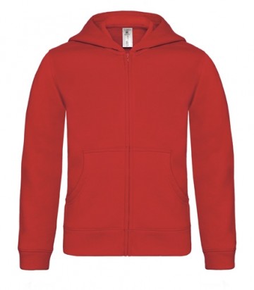 B&C Hooded sweater Kids met rits