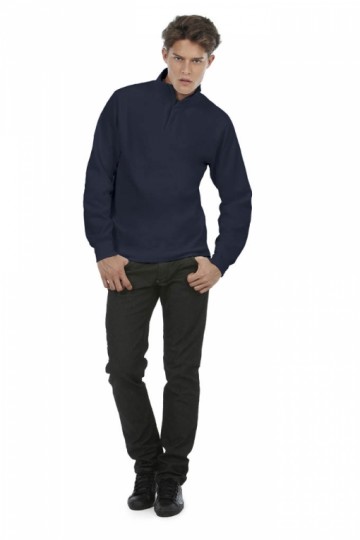 B&C ID.004 Sweater met 1/4 rits