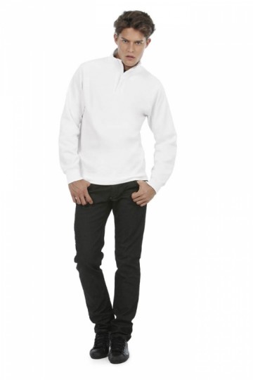 B&C ID.004 Sweater met 1/4 rits