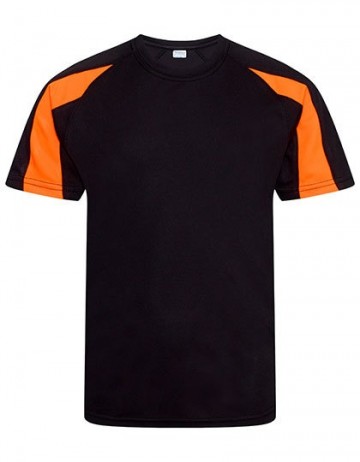 JC003J AWDis Contrast Cool T jet zwart   electric oranje