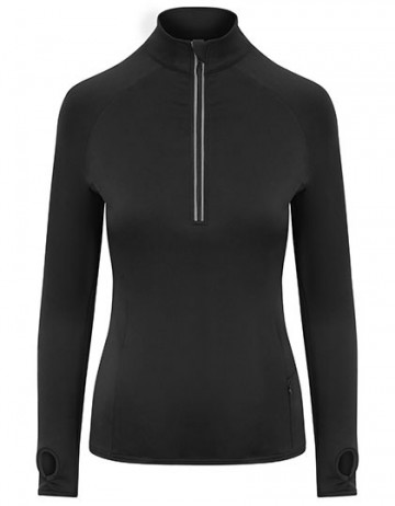 JC035 AWDis dames Cool Flex 1/2 Zip Top jet black