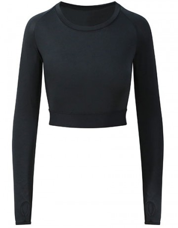 JC039 AWDis dames Crop T met LM jet black