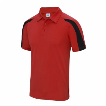 JC043 AWDis Contrast Cool polo Vuurrood / Jet zwart