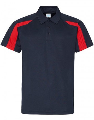 JC043 AWDis Contrast Cool polo frans marineblauw vuurrood