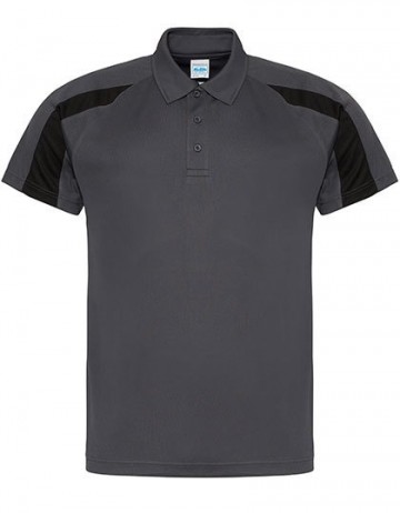 JC043 AWDis Contrast Cool polo houtskool grijs zwart