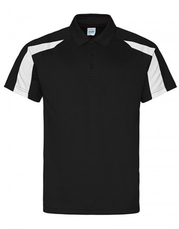 JC043 AWDis Contrast Cool polo jet zwart wit