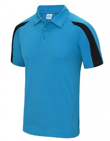 JC043 AWDis Contrast Cool polo saffierblauw jet zwart