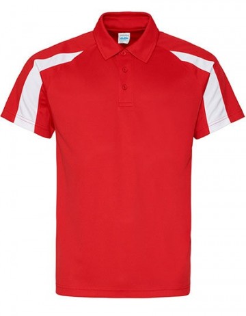 JC043 AWDis Contrast Cool polo vuurrood artic wit