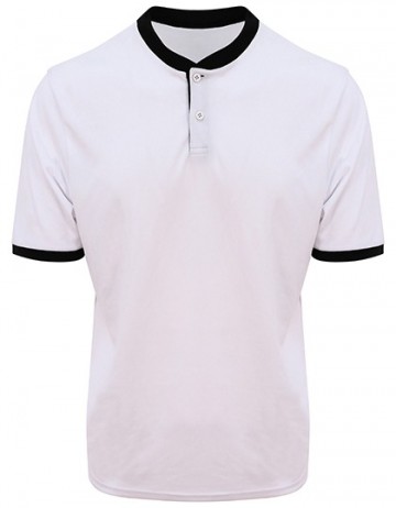 AWDis Cool Stand Collar Sport polo arctic white / jet black