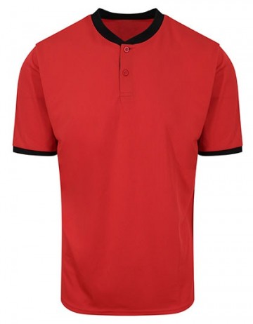 AWDis Cool Stand Collar Sport polo fire red / jet black