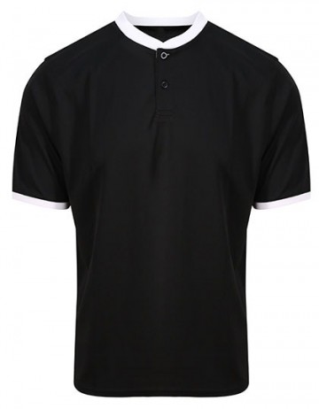 AWDis Cool Stand Collar Sport polo jet black / arctic white