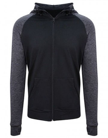 JC057 AWDIS heren Cool contrast zoodie black / black slate melange