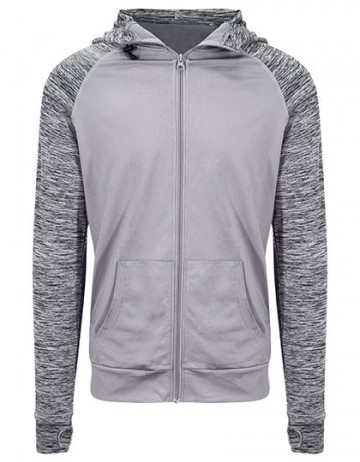JC057 AWDIS heren Cool contrast zoodie grey / grey melange