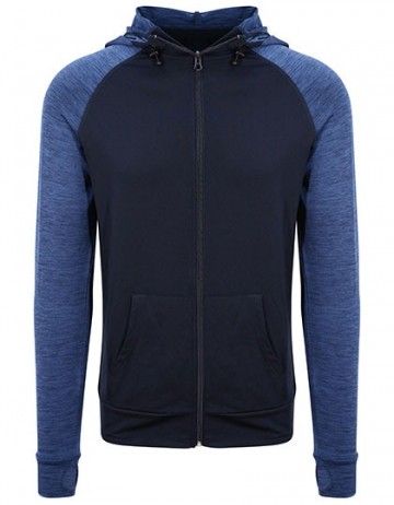 JC057 AWDIS heren Cool contrast zoodie navy / navy melange