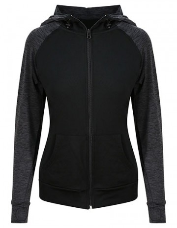 AWDIS dames Cool contrast zoodie black / black slate melange