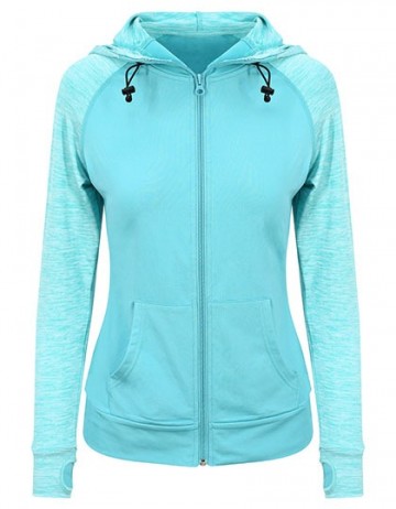 AWDIS dames Cool contrast zoodie ocean / ocean melange