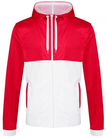 JC061 AWDis Cool Retro Track Zoodie fire red / arctic white