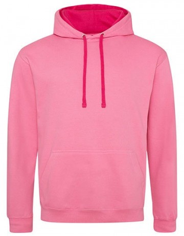 JH003 AWDis Varsity Hoodie candyfloss roze warm roze