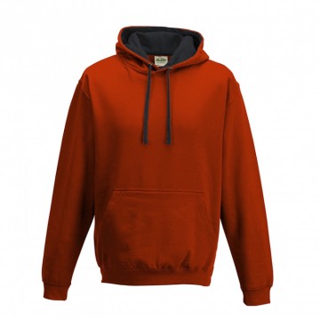 JH003 AWDis Varsity Hoodie Vuurrood / Jet zwart