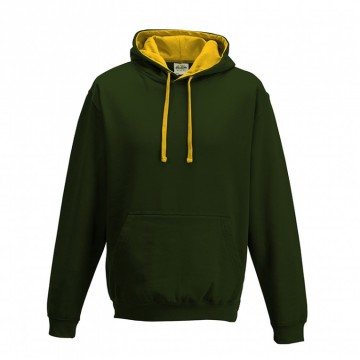 JH003 AWDis Varsity Hoodie Bosgroen / Goudgeel