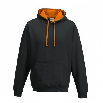 JH003 AWDis Varsity Hoodie Jet zwart / Oranje crush