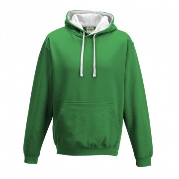 JH003 AWDis Varsity Hoodie Kelly groen / Artic wit