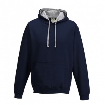 JH003 AWDis Varsity Hoodie Nieuw frans marineblauw / Heather grijs