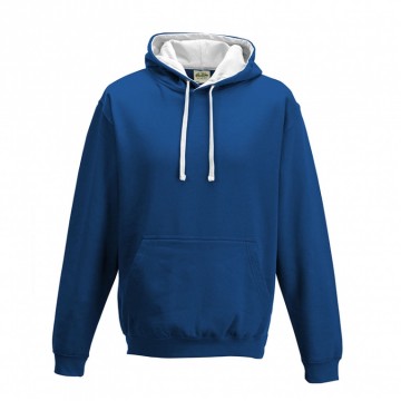JH003 AWDis Varsity Hoodie Koningsblauw / Artic wit