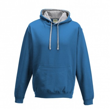 JH003 AWDis Varsity Hoodie Saffierblauw / Heather grijs