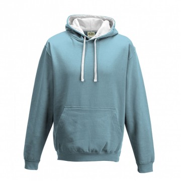 JH003 AWDis Varsity Hoodie Hemelsblauw / Artic wit