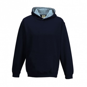 JH003J Varsity Hoodie Frans marineblauw / Hemelsblauw