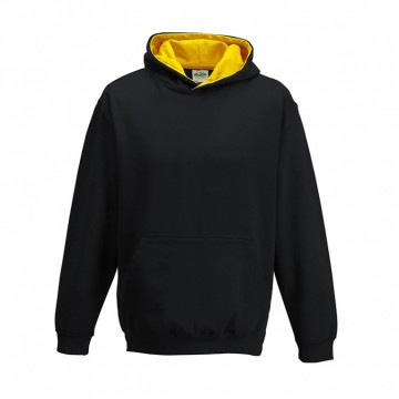 JH003J Varsity Hoodie Jet zwart / Goudgeel