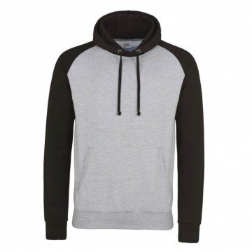 JH009 Baseball Hoodie Heather grijs / Zwart