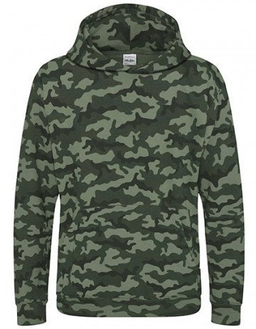 JH014J AWDis Camo hoodie junior green camo