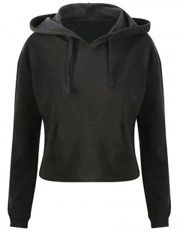 JH016 AWDis Girlie Cropped Hoodie jet zwart